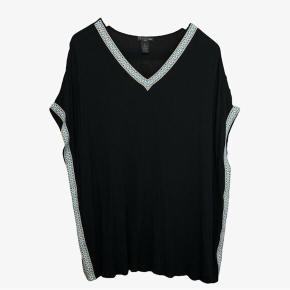 Design 365 Tops - Women’s Design 365 Black Short Sleeve Poncho Tunic 2X
